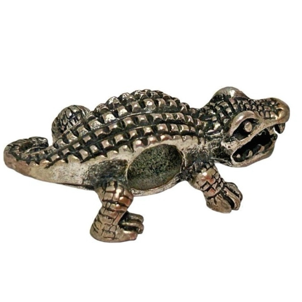 Silvertone Alligator Reptile Charm Bead for Charm Bracelet Necklace Jewelry